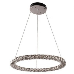 Lámpara colgante de cristal con forma de anillo moderna, lámpara de techo de cristal moderna, accesorios de lámpara de interior, regulable con control remoto