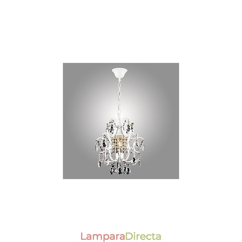 Lámpara de araña de hierro pintado con cristal transparente, iluminación moderna