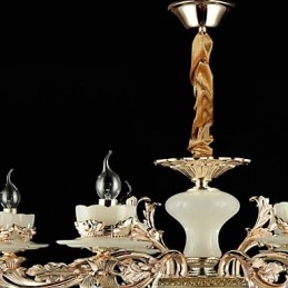 Lámpara de araña de metal estilo mini de cristal con 8 bombillas, con una aleación de zinc clásica tradicional.
