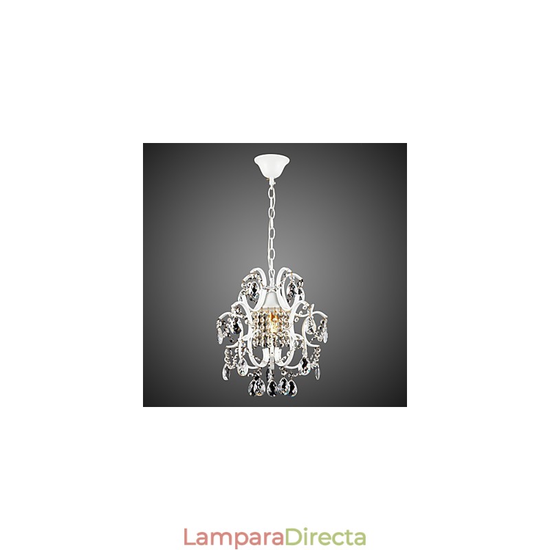 Lámpara de araña de hierro pintado con cristal transparente, iluminación moderna