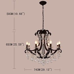 Lámpara de araña de cristal de 8 luces, moderna, contemporánea, tradicional, clásica, rústica, estilo cabaña, vintage, retro, con farol y tambor, estilo campestre.