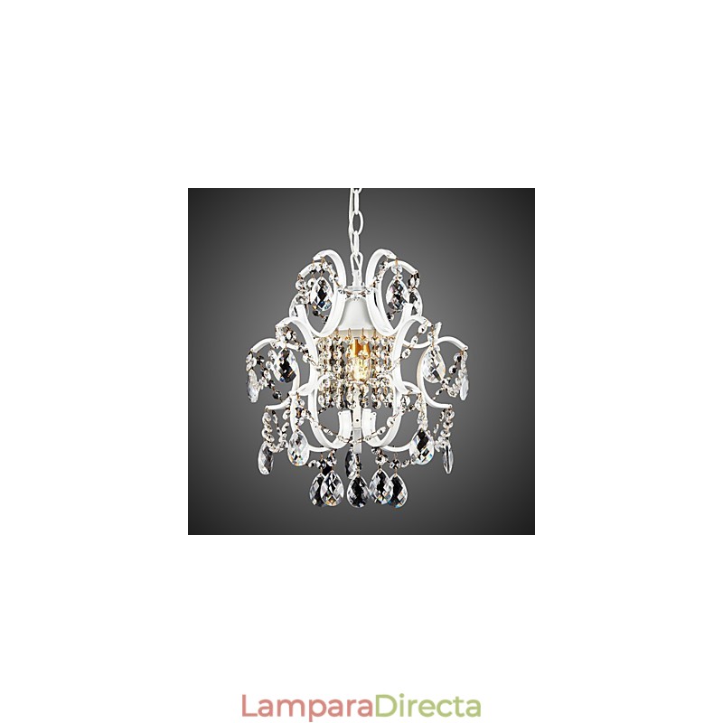 Lámpara de araña de hierro pintado con cristal transparente, iluminación moderna