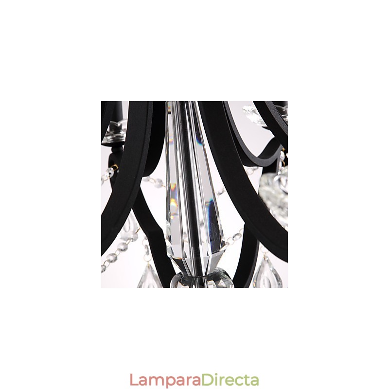 Lámpara de araña de cristal de 8 luces, moderna, contemporánea, tradicional, clásica, rústica, estilo cabaña, vintage, retro, con farol y tambor, estilo campestre.