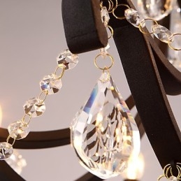 Lámpara de araña de cristal de 8 luces, moderna, contemporánea, tradicional, clásica, rústica, estilo cabaña, vintage, retro, con farol y tambor, estilo campestre.