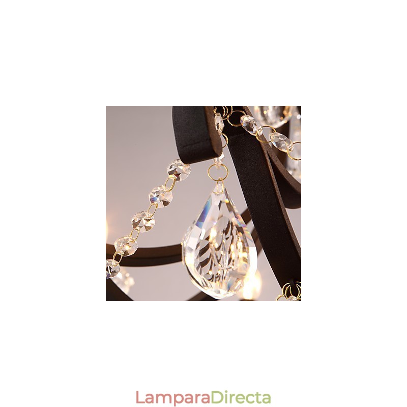 Lámpara de araña de cristal de 8 luces, moderna, contemporánea, tradicional, clásica, rústica, estilo cabaña, vintage, retro, con farol y tambor, estilo campestre.