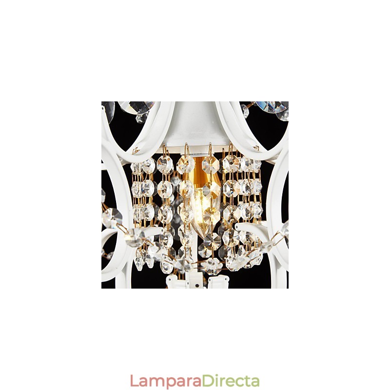 Lámpara de araña de hierro pintado con cristal transparente, iluminación moderna