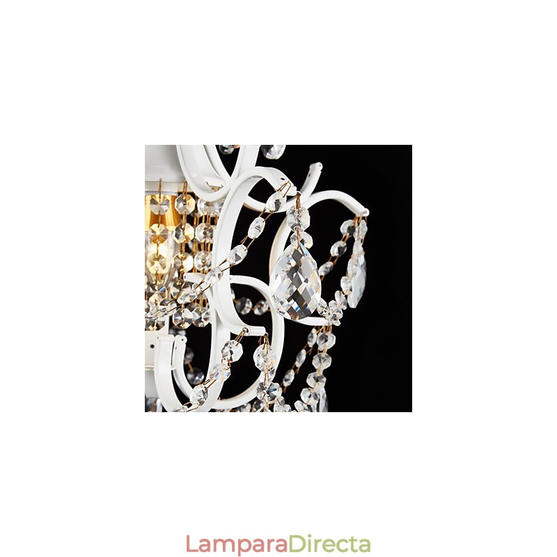 Lámpara de araña de hierro pintado con cristal transparente, iluminación moderna