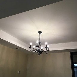 Lámpara de araña de metal con 6 focos para interiores, estilo vela, estilo chic y moderno.