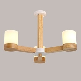 Lámpara de araña de 3 luces, moderna, contemporánea, tradicional, clásica, vintage, estilo campestre, de madera.