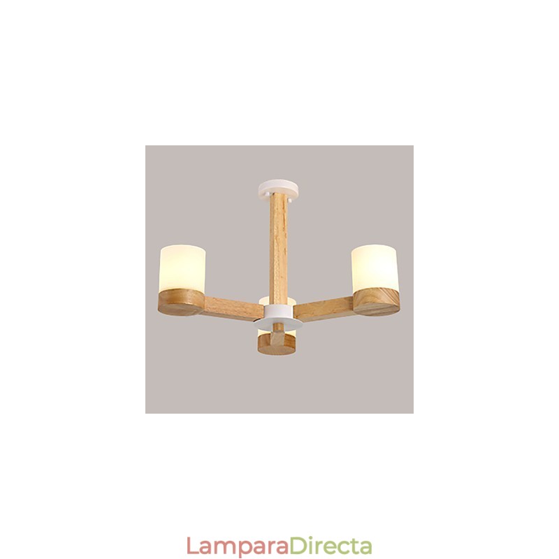 Lámpara de araña de 3 luces, moderna, contemporánea, tradicional, clásica, vintage, estilo campestre, de madera.