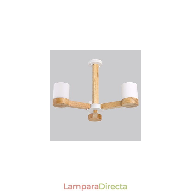 Lámpara de araña de 3 luces, moderna, contemporánea, tradicional, clásica, vintage, estilo campestre, de madera.