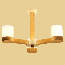 Lámpara de araña de 3 luces, moderna, contemporánea, tradicional, clásica, vintage, estilo campestre, de madera.