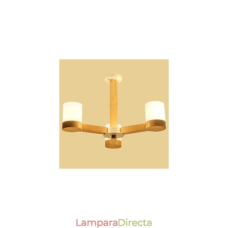 Lámpara de araña de 3 luces, moderna, contemporánea, tradicional, clásica, vintage, estilo campestre, de madera.