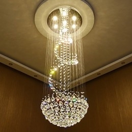 Lámparas de araña de cristal modernas para techo, lámparas colgantes para interiores, accesorios de iluminación decorativos