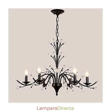 Lámpara de araña de cristal de 6 luces, moderna, contemporánea, tradicional, clásica, vintage, retro, estilo campestre, con pintura característica. Lámpara de araña de cristal de 6 luces, moderna, contemporánea, tradicional, clásica, vintage, retro, estilo campestre, con pintura característica.