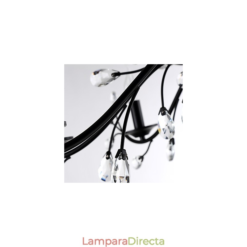 Lámpara de araña de cristal de 6 luces, moderna, contemporánea, tradicional, clásica, vintage, retro, estilo campestre, con pintura característica.