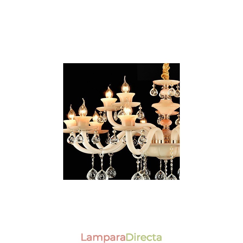 Lámpara de araña de comedor de metal estilo mini de cristal, moderna, contemporánea, tradicional, clásica, galvanizada.