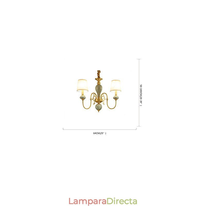 Lámpara de araña de metal de estilo mini con 3 bombillas, estilo clásico tradicional de latón campestre.