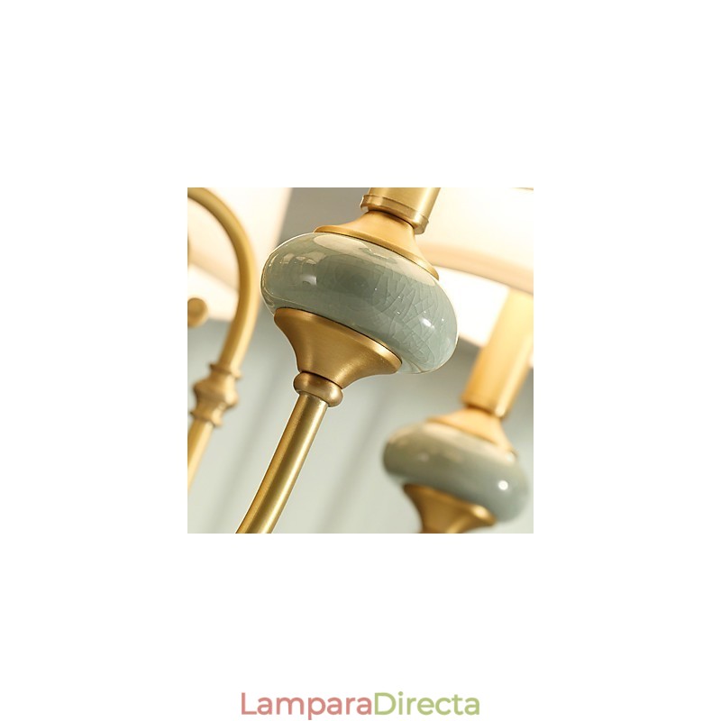 Lámpara de araña de metal de estilo mini con 3 bombillas, estilo clásico tradicional de latón campestre.
