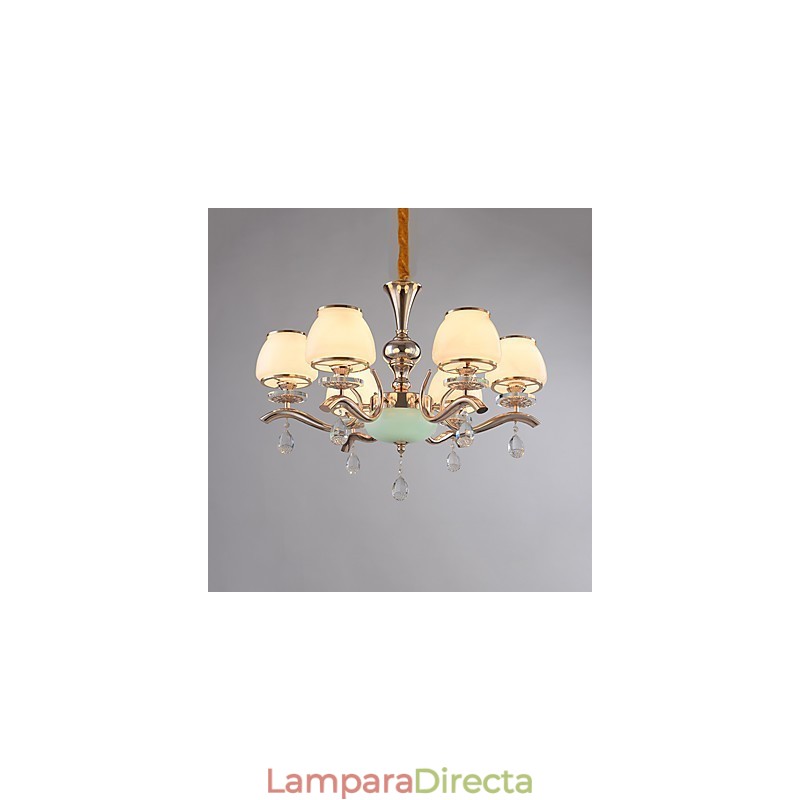 Lámpara de araña moderna contemporánea galvanizada con característica de metal de cristal
