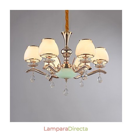 Lámpara de araña moderna contemporánea galvanizada con característica de metal de cristal Lámpara de araña moderna contemporánea galvanizada con característica de metal de cristal