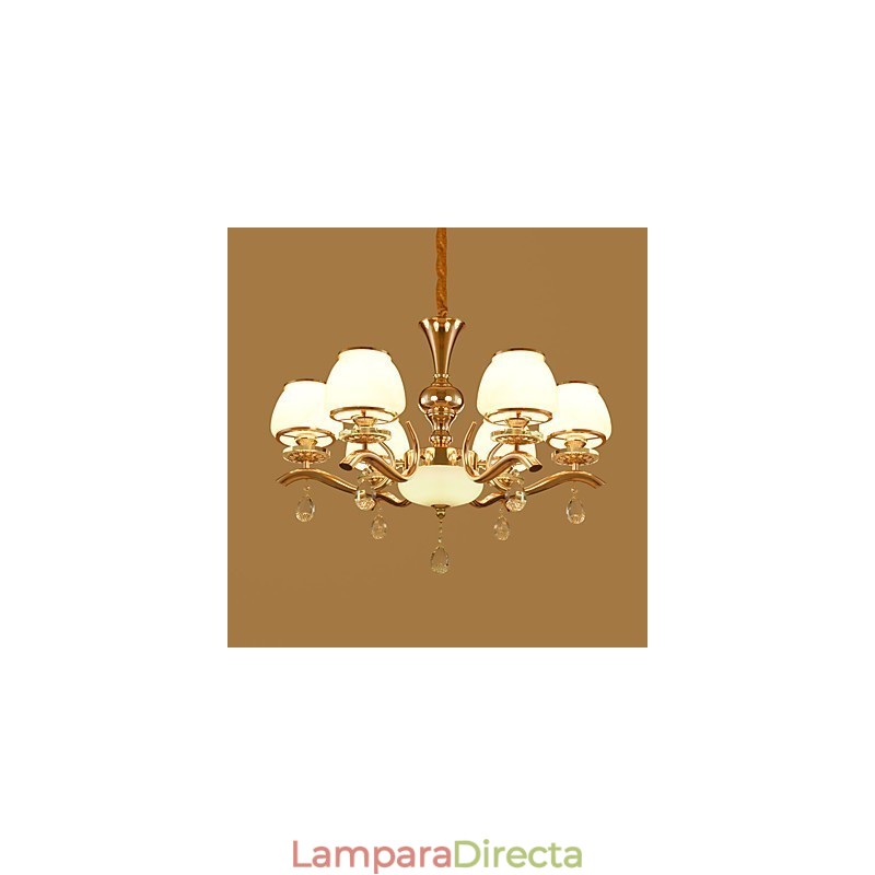 Lámpara de araña moderna contemporánea galvanizada con característica de metal de cristal