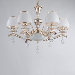 Lámpara de araña moderna contemporánea galvanizada con característica de metal de cristal