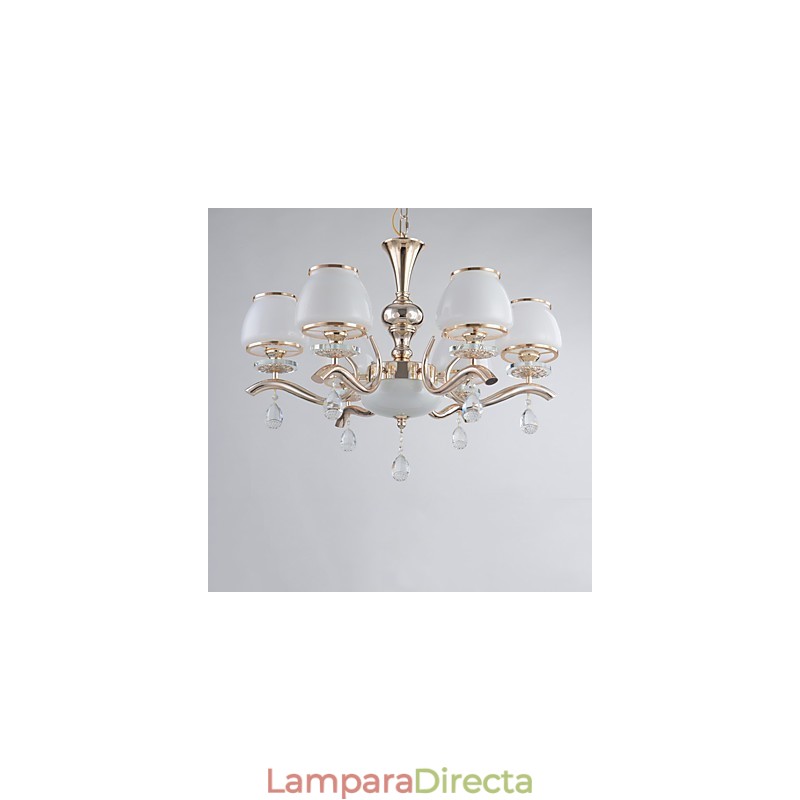 Lámpara de araña moderna contemporánea galvanizada con característica de metal de cristal