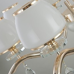 Lámpara de araña moderna contemporánea galvanizada con característica de metal de cristal