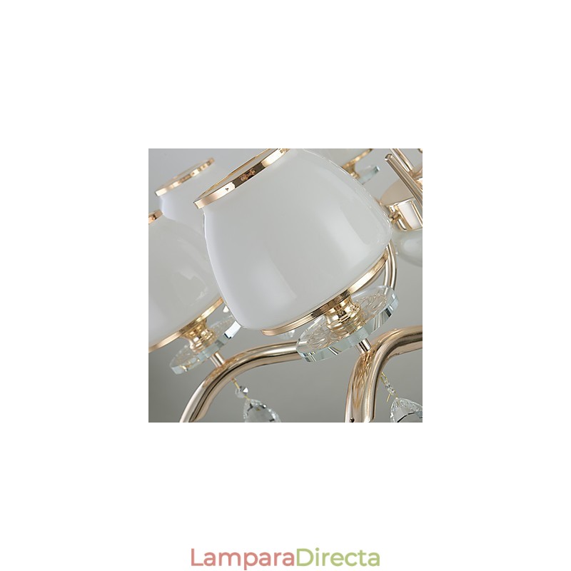Lámpara de araña moderna contemporánea galvanizada con característica de metal de cristal
