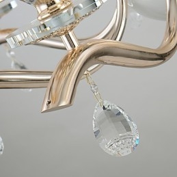 Lámpara de araña moderna contemporánea galvanizada con característica de metal de cristal