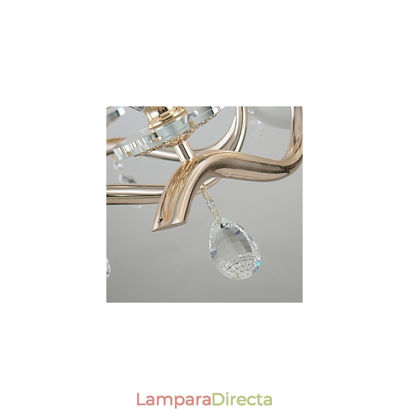 Lámpara de araña moderna contemporánea galvanizada con característica de metal de cristal