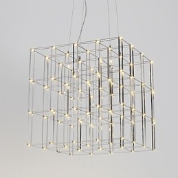 Lámpara de araña moderna de acero inoxidable, iluminación para loft