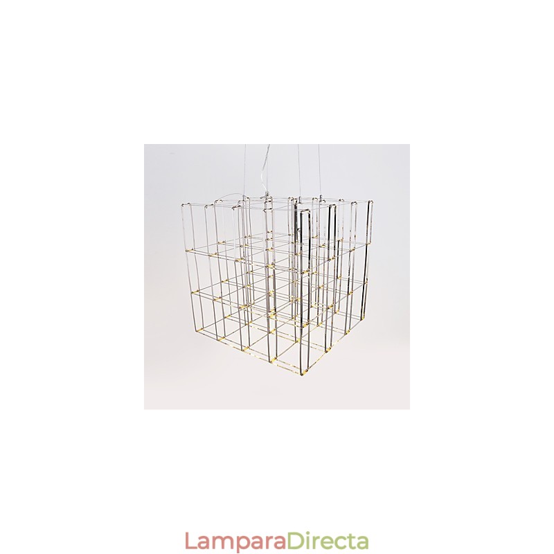 Lámpara de araña moderna de acero inoxidable, iluminación para loft