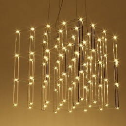 Lámpara de araña moderna de acero inoxidable, iluminación para loft