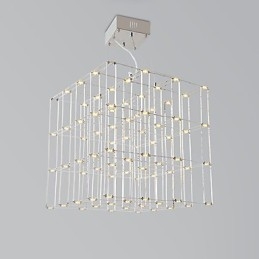 Lámpara de araña moderna de acero inoxidable, iluminación para loft