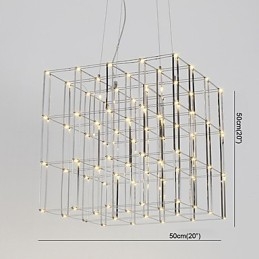 Lámpara de araña moderna de acero inoxidable, iluminación para loft