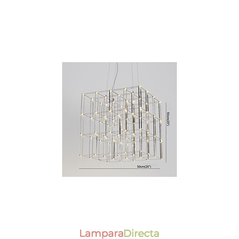 Lámpara de araña moderna de acero inoxidable, iluminación para loft