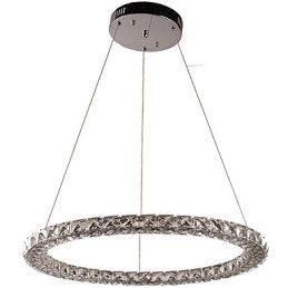 Lámpara colgante de cristal de anillo, moderna lámpara de techo de cristal, accesorios de lámpara de interior, regulable con control remoto