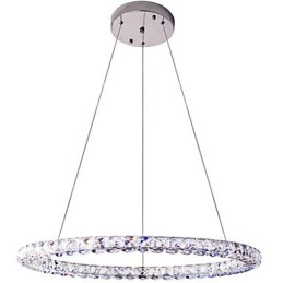 Lámpara colgante de cristal de anillo, moderna lámpara de techo de cristal, accesorios de lámpara de interior, regulable con control remoto