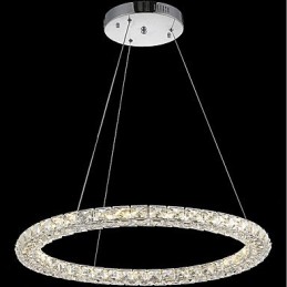 Lámpara colgante de cristal de anillo, moderna lámpara de techo de cristal, accesorios de lámpara de interior, regulable con control remoto