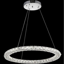 Lámpara colgante de cristal de anillo, moderna lámpara de techo de cristal, accesorios de lámpara de interior, regulable con control remoto