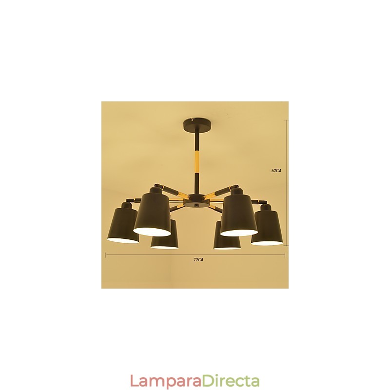 Lámpara colgante con pintura clásica tradicional de estilo mini de madera y bambú.
