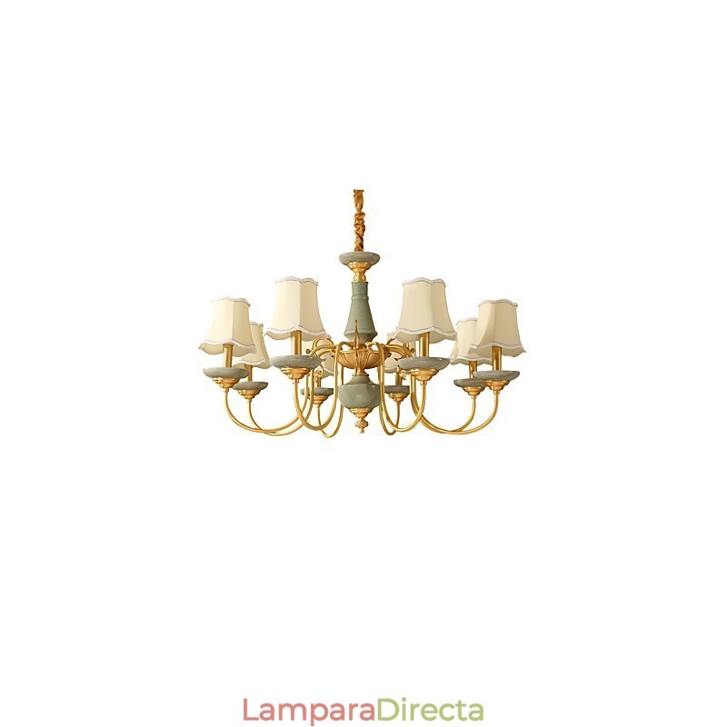 Lámpara de araña decorativa de jade y cobre KP8