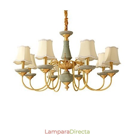 Lámpara de araña decorativa de jade y cobre KP8 Lámpara de araña decorativa de jade y cobre KP8