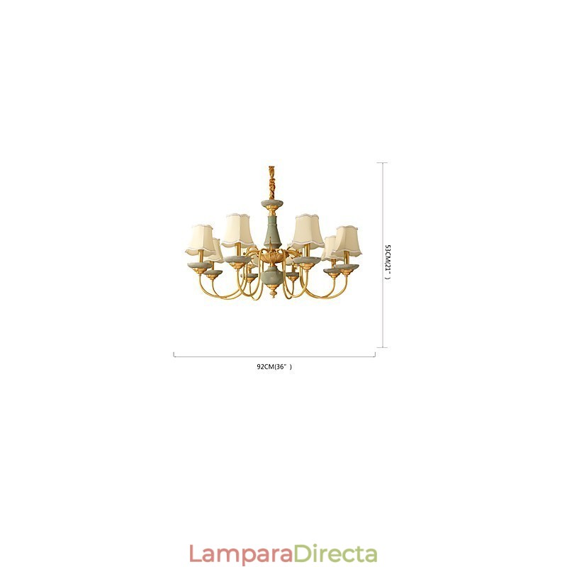 Lámpara de araña decorativa de jade y cobre KP8