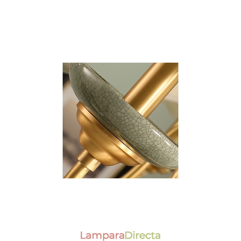 Lámpara de araña decorativa de jade y cobre KP8