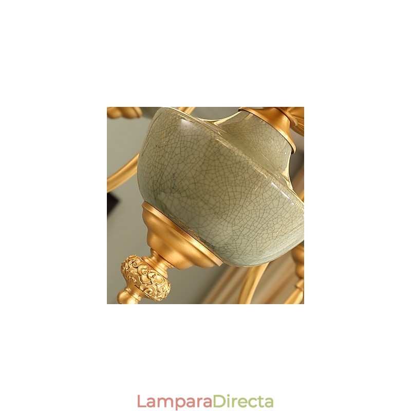 Lámpara de araña decorativa de jade y cobre KP8