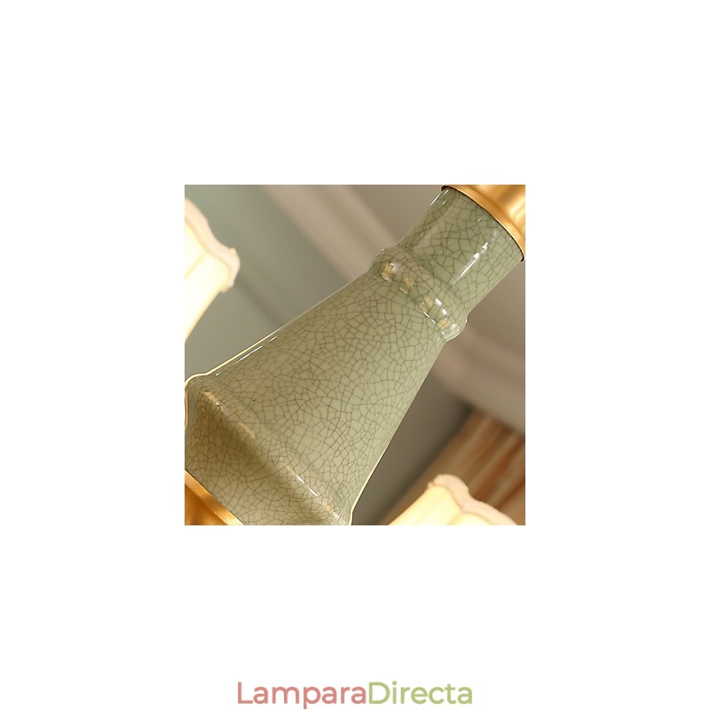 Lámpara de araña decorativa de jade y cobre KP8