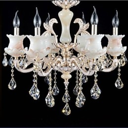 Lámpara colgante de cristal con forma de vela de aleación de zinc de estilo europeo